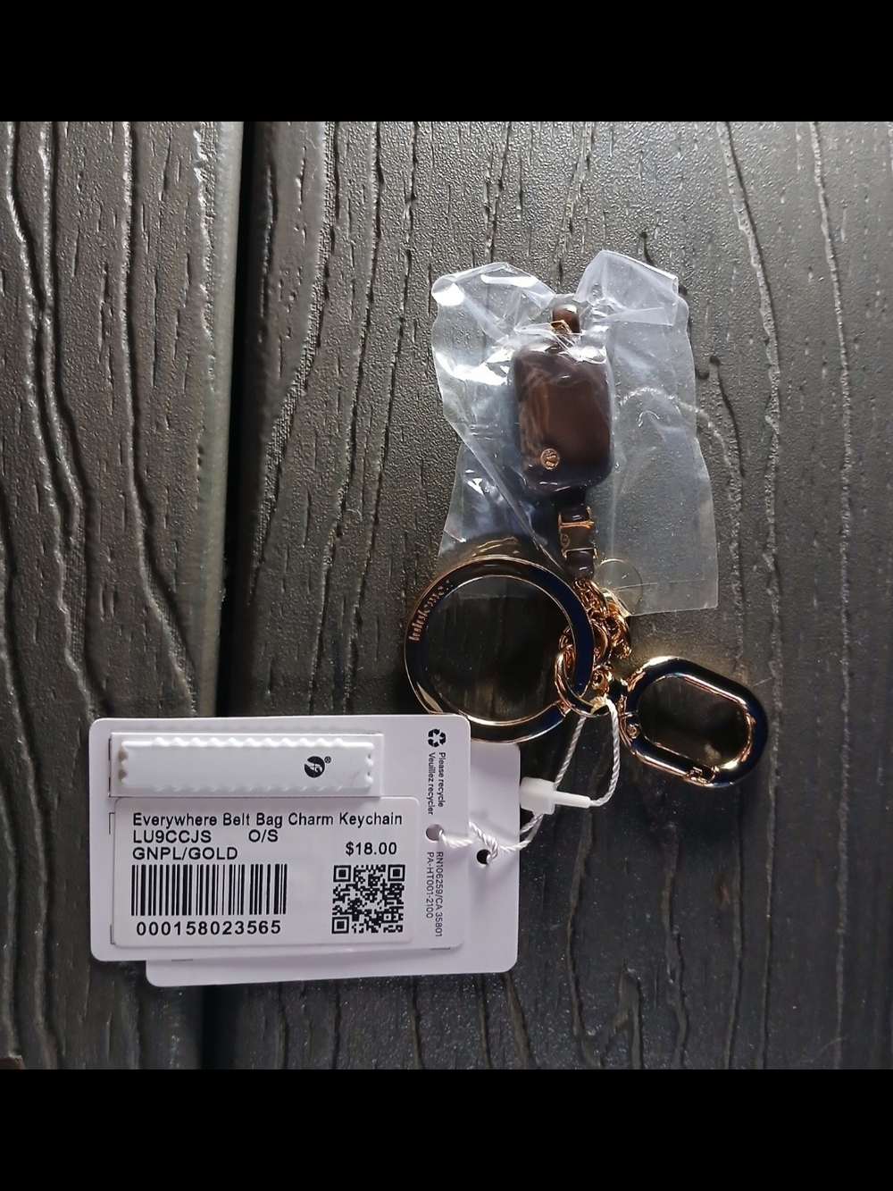 lululemon athletica Gold Tone Everywhere Bag Charm Keychain